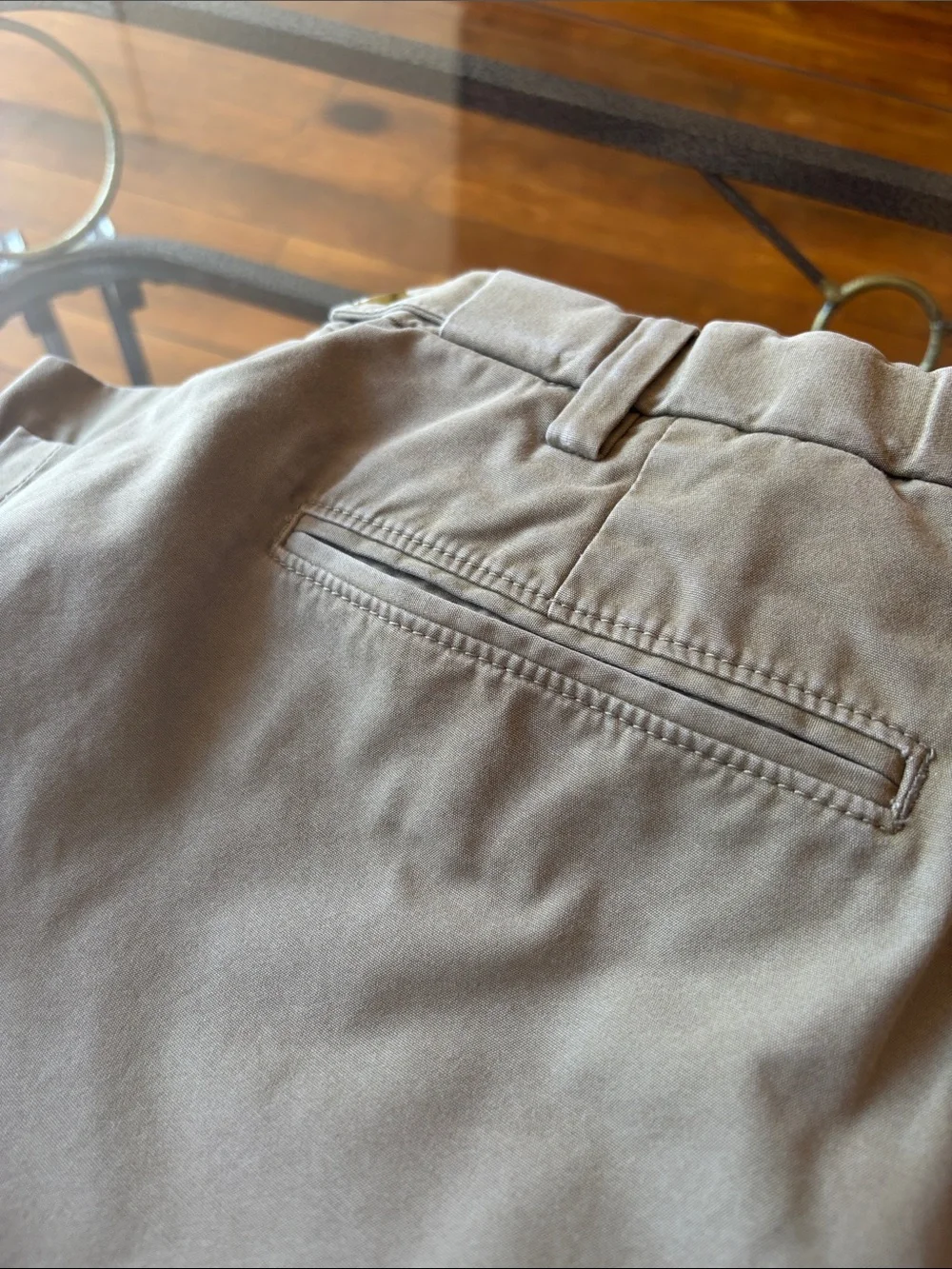 Banana Republic Men's Khaki Flat-Front Shorts
